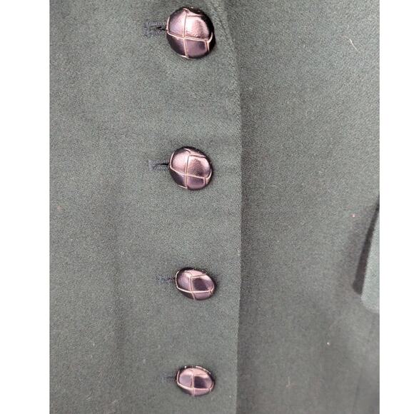 Vintage Maurices Suede Wool Emerald Green Blazer Jacket 90s Y2K Retro Workwear - Picture 8 of 9